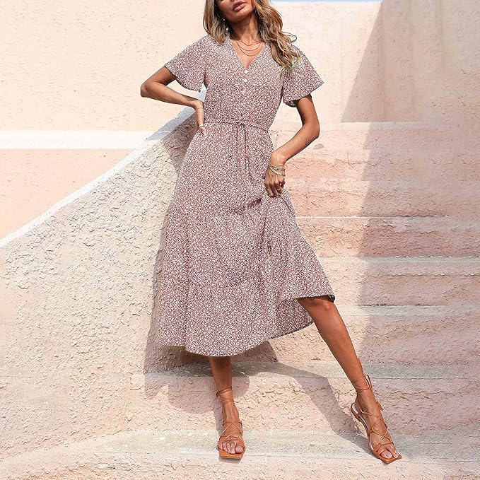 Nimue® | Vestido Midi Com Botões