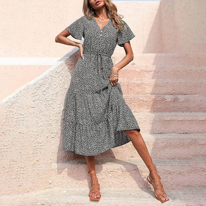 Nimue® | Vestido Midi Com Botões